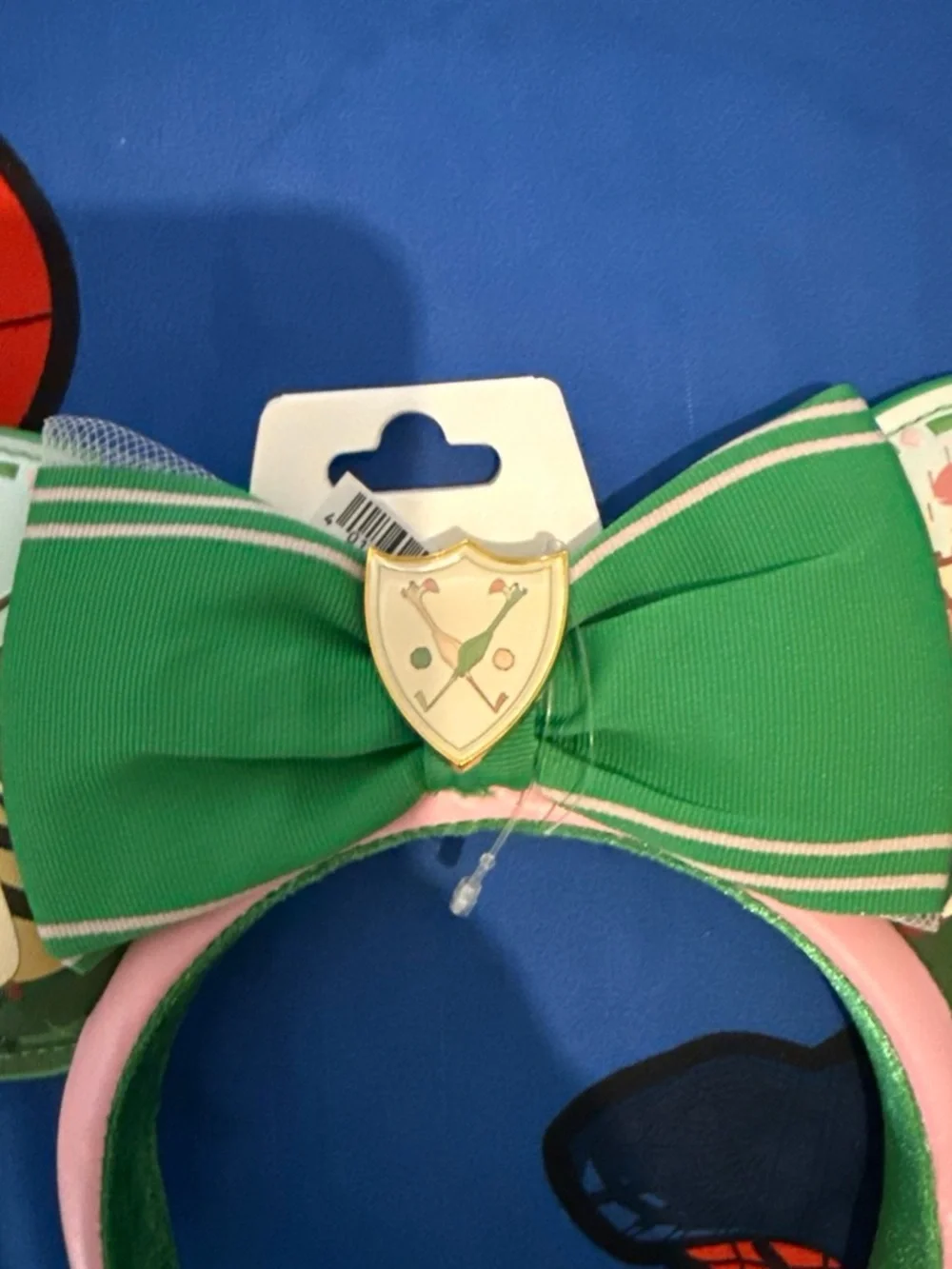 Disney Alice in Wonderland Green Ear Headband with Pink Trim